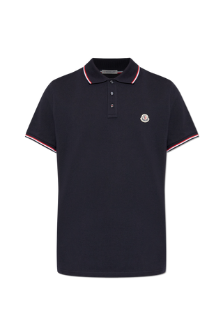 Moncler NAVY BLUE Polo with logo 1