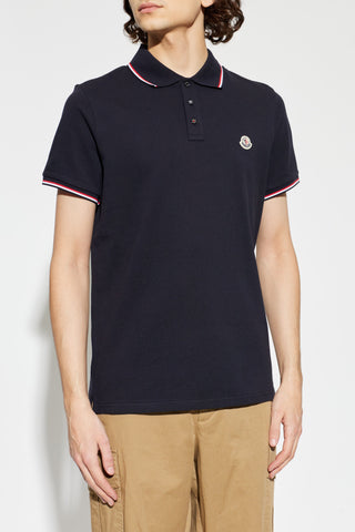 Moncler NAVY BLUE Polo with logo 3