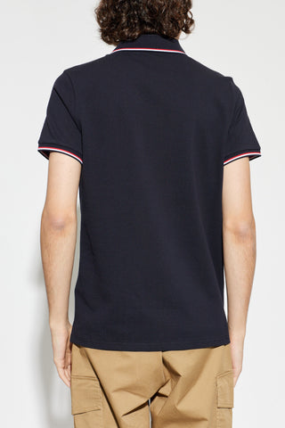 Moncler NAVY BLUE Polo with logo 4