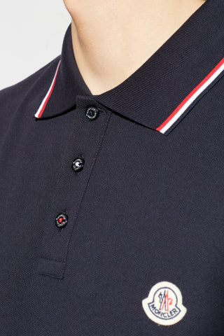 Moncler NAVY BLUE Polo with logo 5