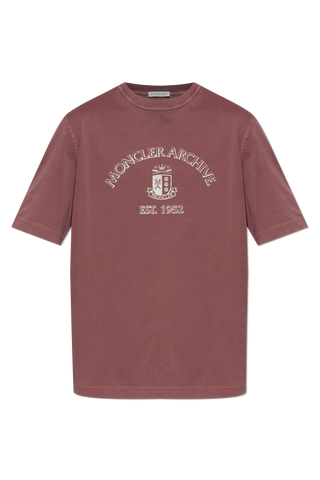 Moncler BURGUNDY T-shirt with logo 1