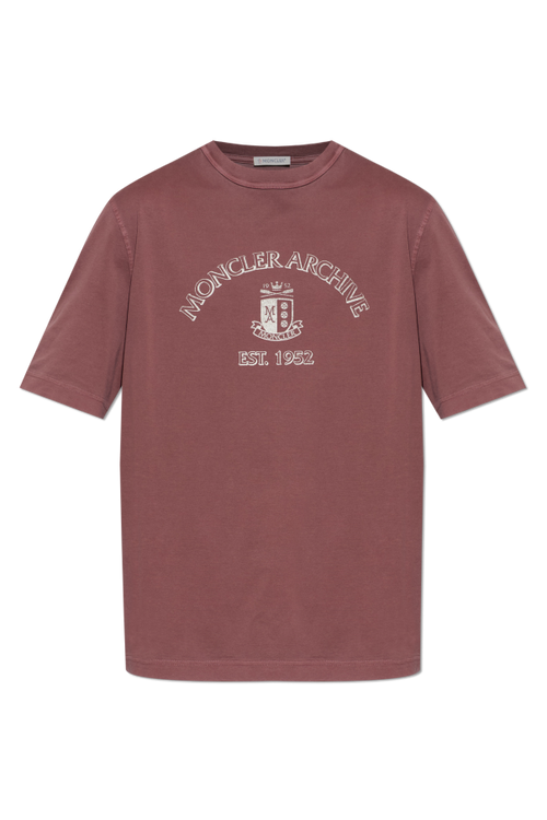 Moncler BURGUNDY T-shirt with logo 1