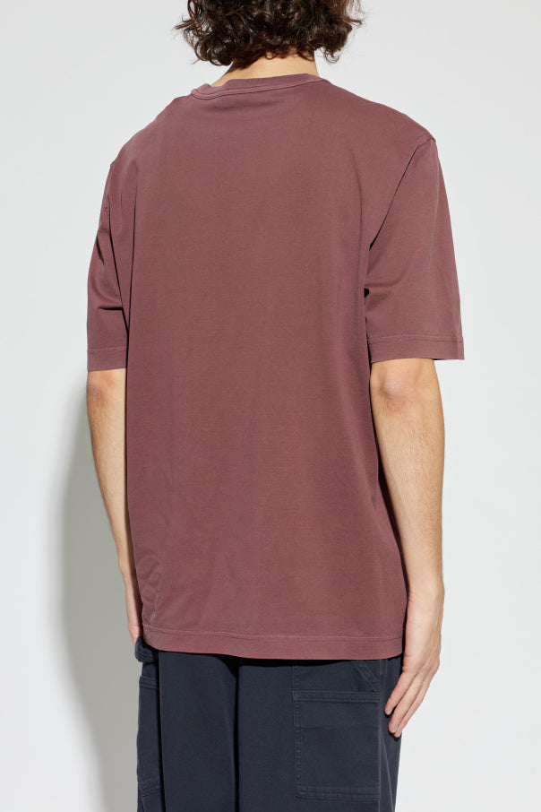 Moncler BURGUNDY T-shirt with logo 4