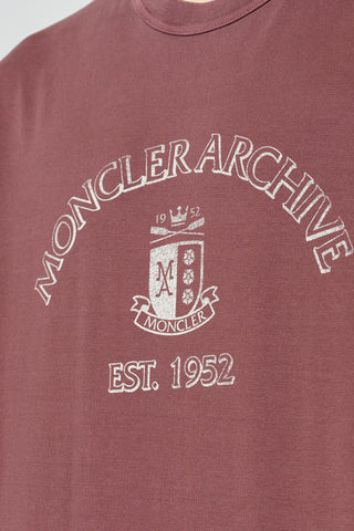 Moncler BURGUNDY T-shirt with logo 5