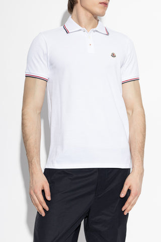 Moncler WHITE Polo shirt with logo patch 3
