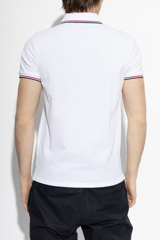 Moncler WHITE Polo shirt with logo patch 4