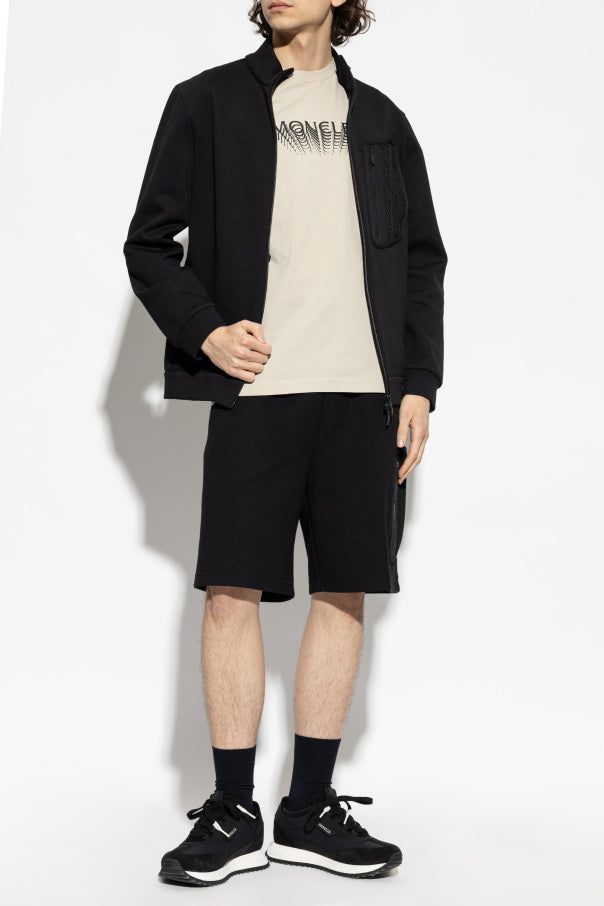 Moncler cream T-shirt with printed logo 2