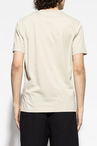 Moncler cream T-shirt with printed logo 4