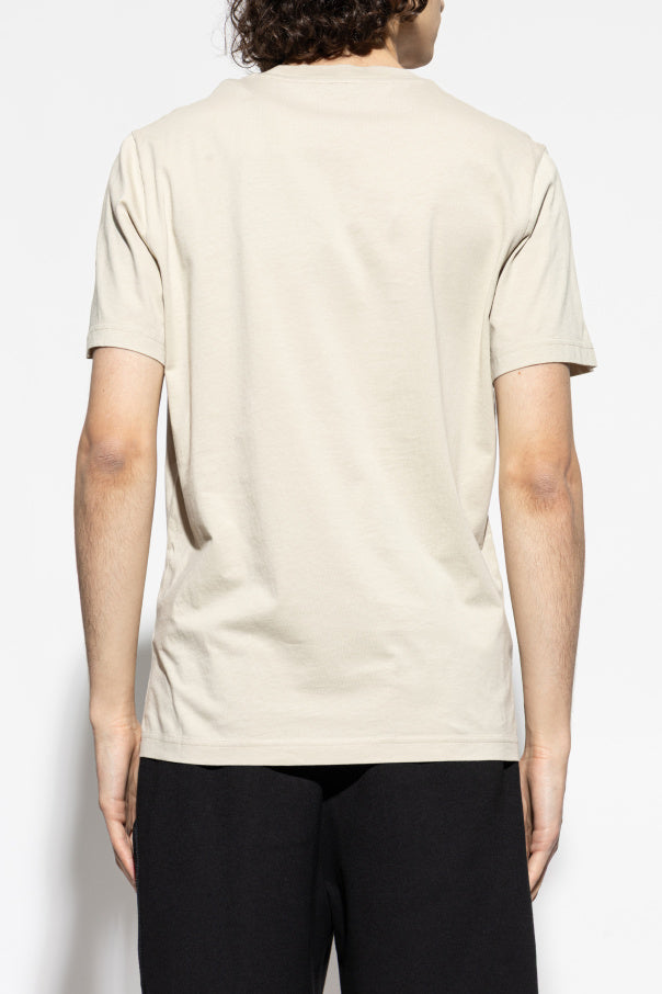 Moncler cream T-shirt with printed logo 4