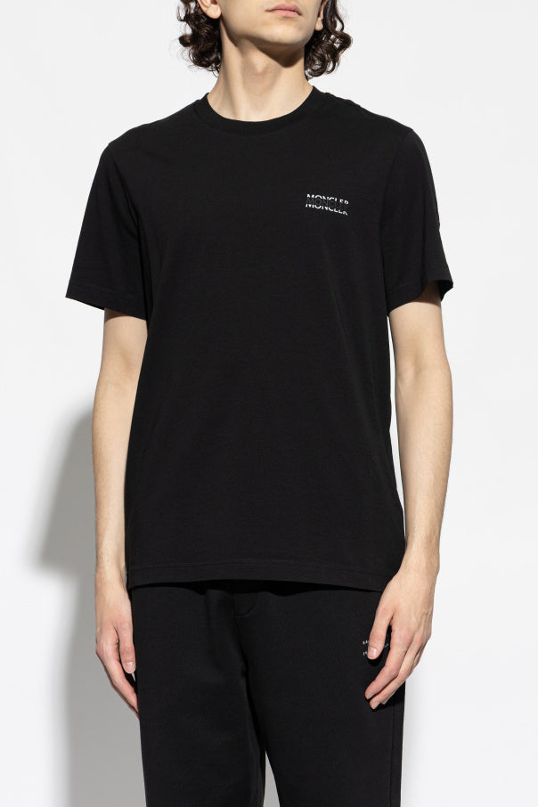 Moncler BLACK T-shirt with printed logo 3