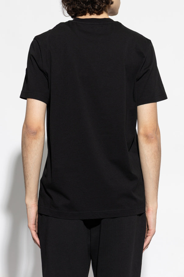 Moncler BLACK T-shirt with printed logo 4