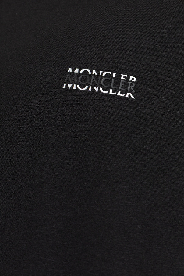 Moncler BLACK T-shirt with printed logo 5