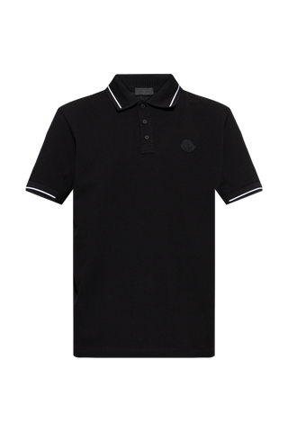 Moncler BLACK Polo with logo patch 1