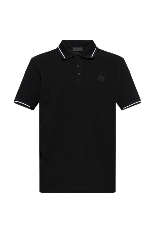 Moncler BLACK Polo with logo patch 1