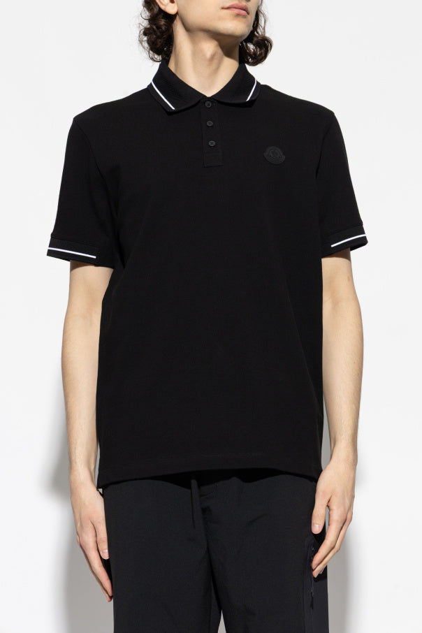 Moncler BLACK Polo with logo patch 3