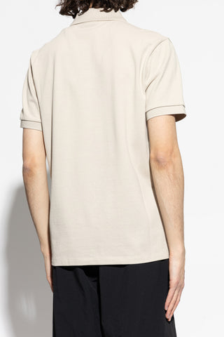 Moncler cream Polo shirt with printed logo 4