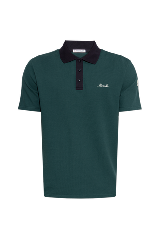 Moncler GREEN Polo with embroidered logo 1