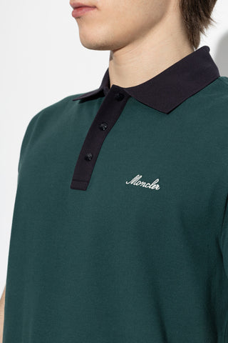 Moncler GREEN Polo with embroidered logo 5