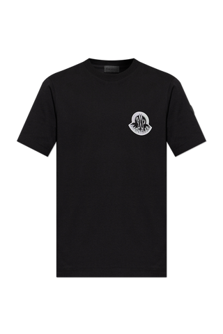 Moncler BLACK T-shirt with printed logo 1