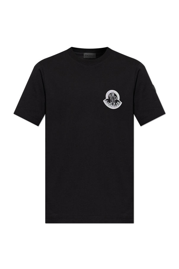 Moncler BLACK T-shirt with printed logo 1