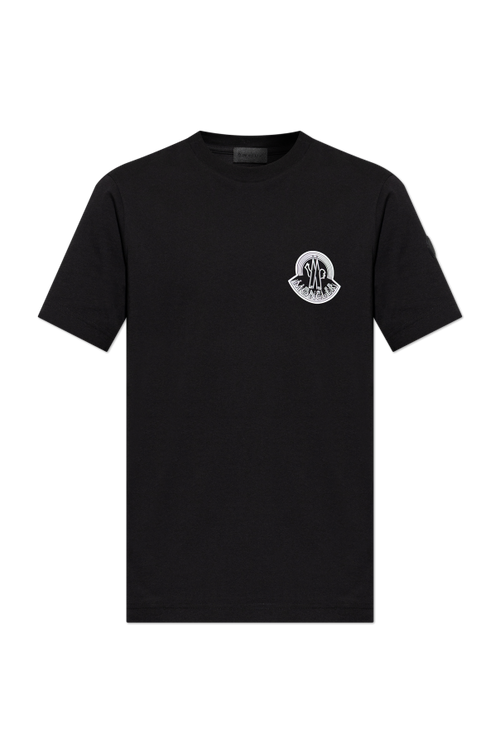 Moncler BLACK T-shirt with printed logo 1