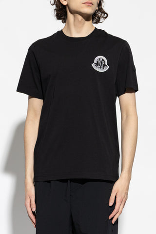 Moncler BLACK T-shirt with printed logo 3