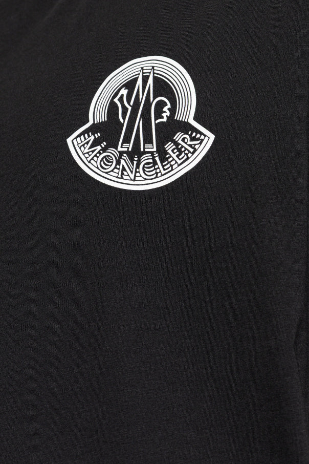 Moncler BLACK T-shirt with printed logo 5