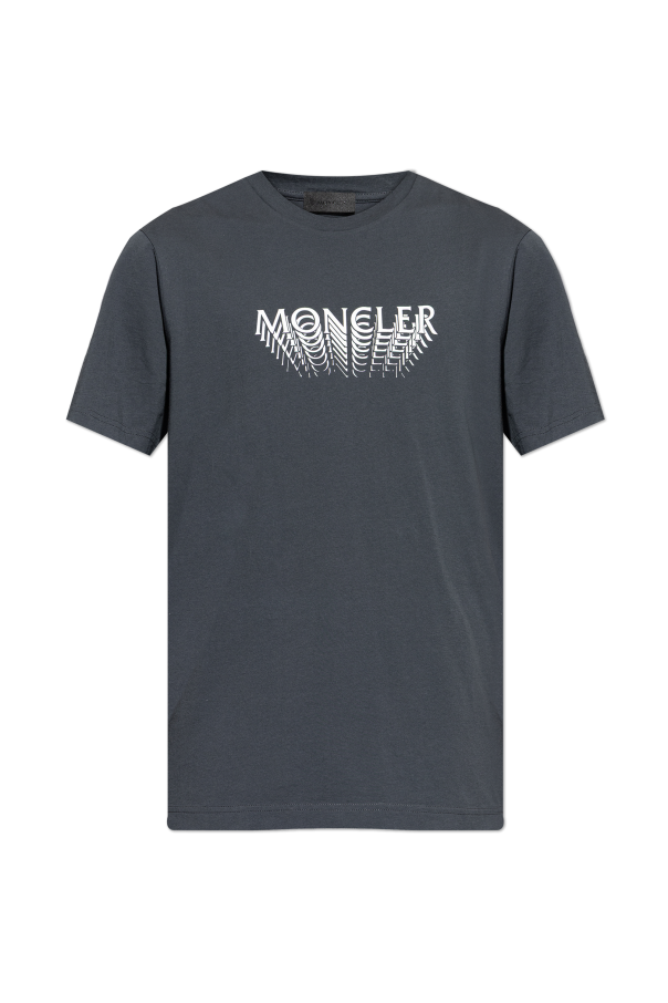 Moncler GREY T-shirt with printed logo 1