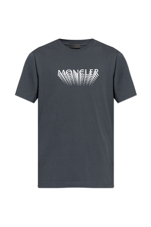 Moncler GREY T-shirt with printed logo 1