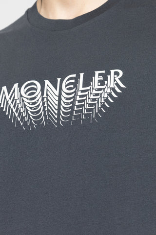 Moncler GREY T-shirt with printed logo 5