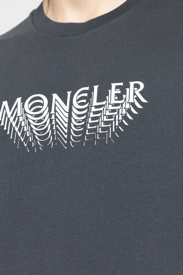 Moncler GREY T-shirt with printed logo 5