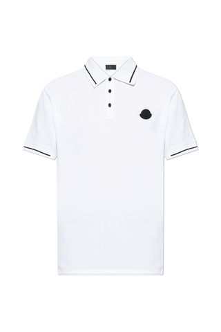 Moncler WHITE Polo with logo patch 1