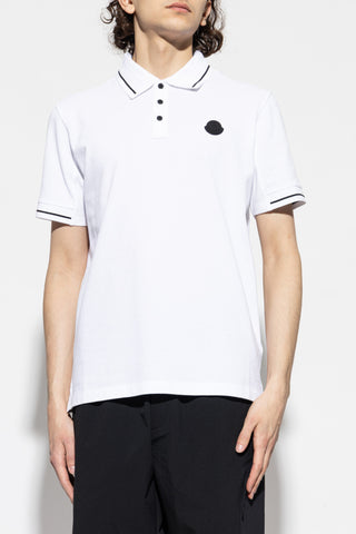 Moncler WHITE Polo with logo patch 3