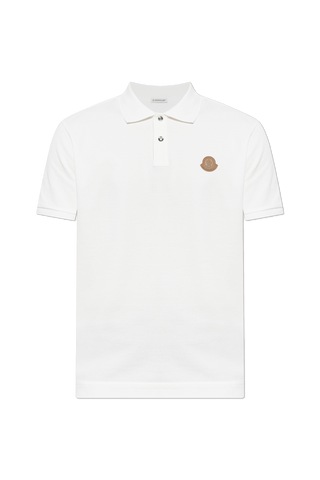 Moncler WHITE Polo shirt with logo patch 1