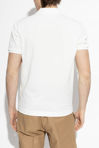 Moncler WHITE Polo shirt with logo patch 4