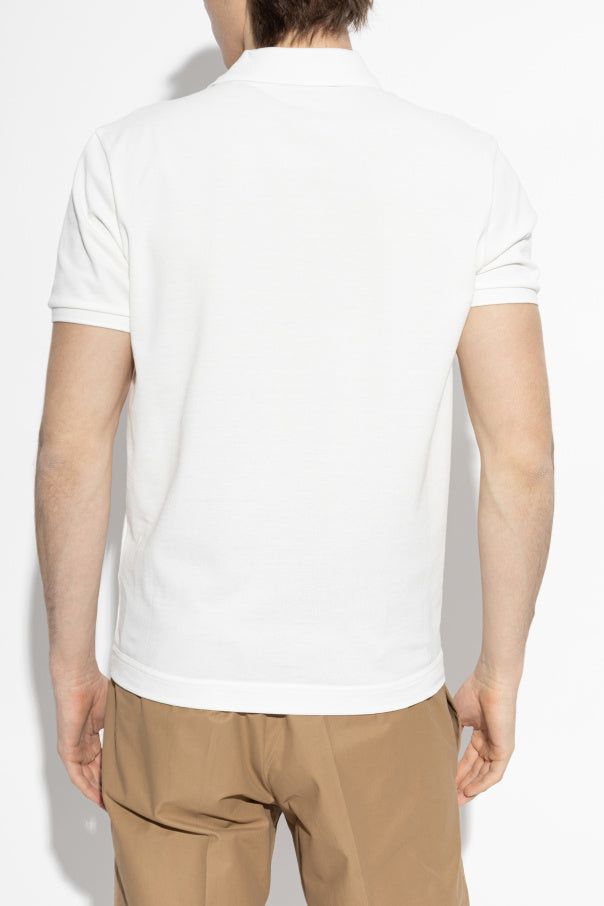 Moncler WHITE Polo shirt with logo patch 4