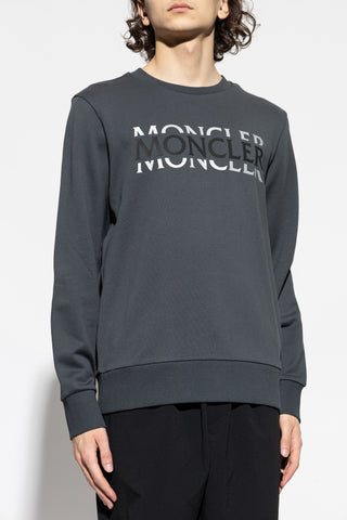 Moncler GREY Sweatshirt with printed logo 3