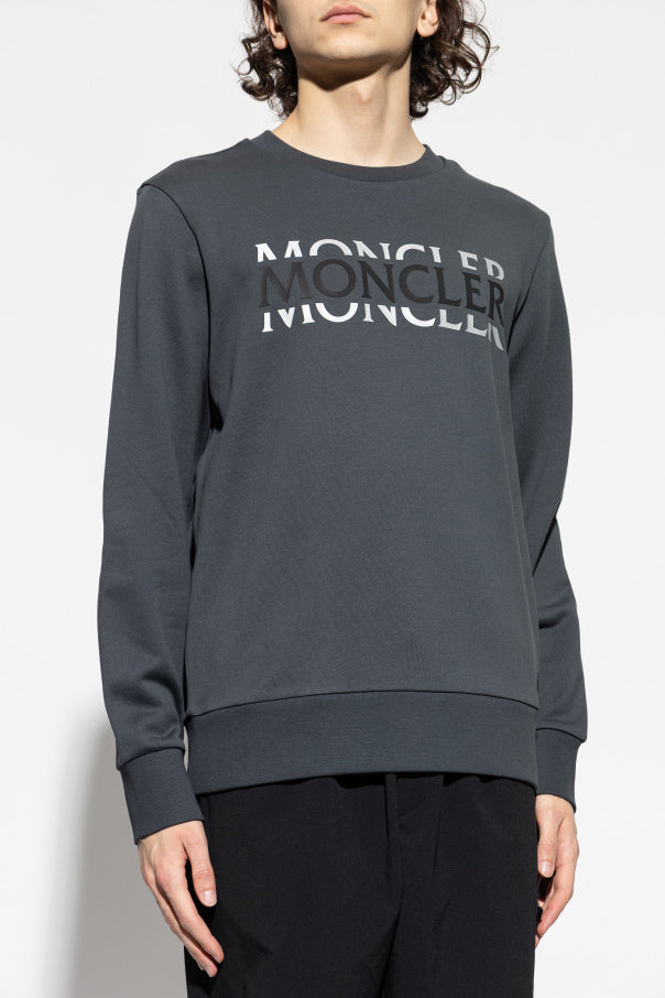 Moncler GREY Sweatshirt with printed logo 3