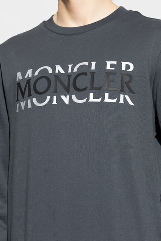 Moncler GREY Sweatshirt with printed logo 5