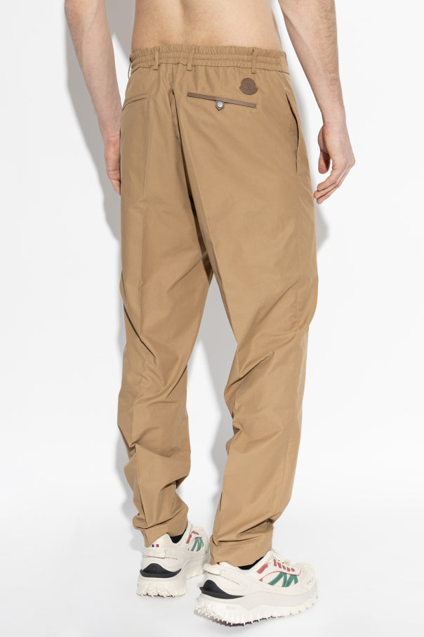 Moncler beige Creased trousers 4