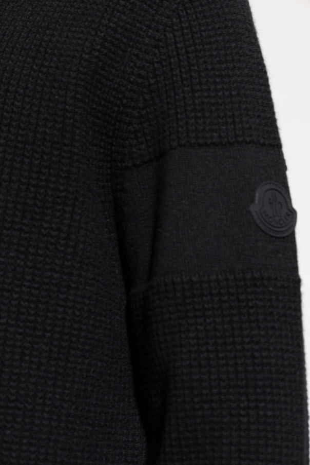 Moncler BLACK Wool sweater with a crew neck 5