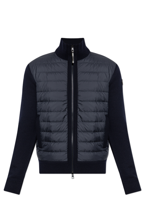 Moncler NAVY BLUE Cardigan with quilted front 1