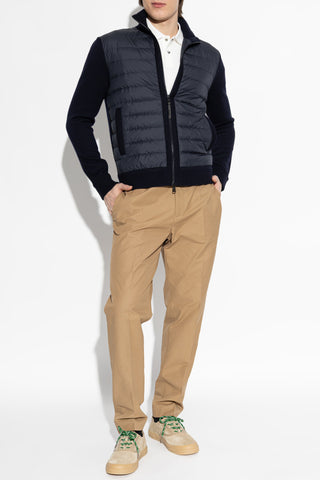 Moncler NAVY BLUE Cardigan with quilted front 2
