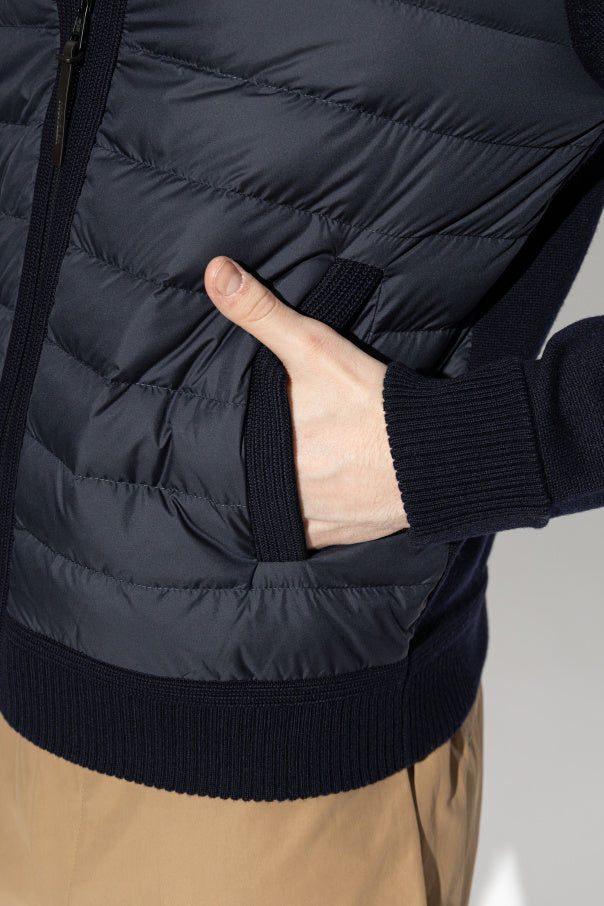 Moncler NAVY BLUE Cardigan with quilted front 5
