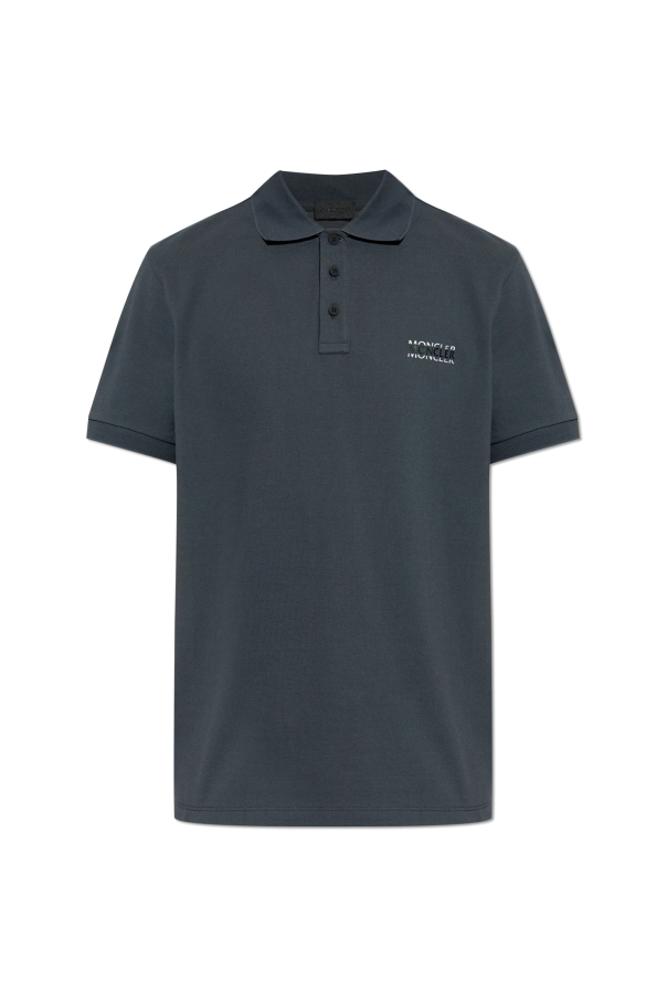 Moncler GREY Polo with logo 1