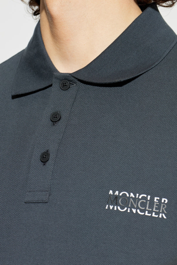 Moncler GREY Polo with logo 5