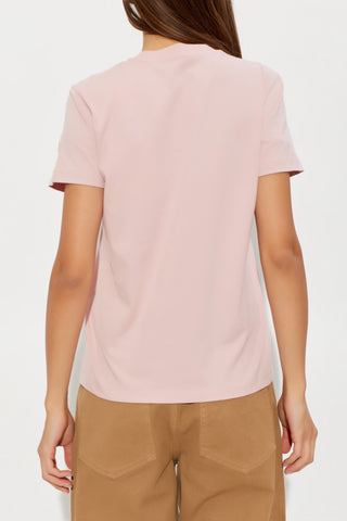 Moncler PINK T-shirt with logo patch 4
