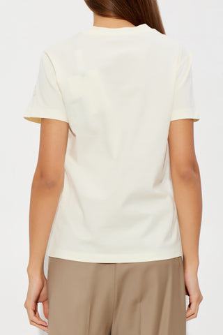 Moncler cream Cotton T-shirt 4