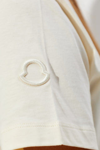 Moncler cream Cotton T-shirt 5