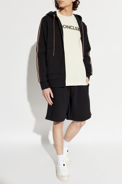 Moncler cream T-shirt with embroidered logo 2